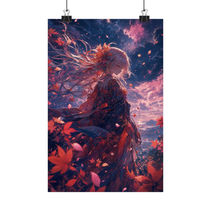 Spirit Of Autumn Leaves - Anime Manga Art Print (Matte Poster) - Moikas