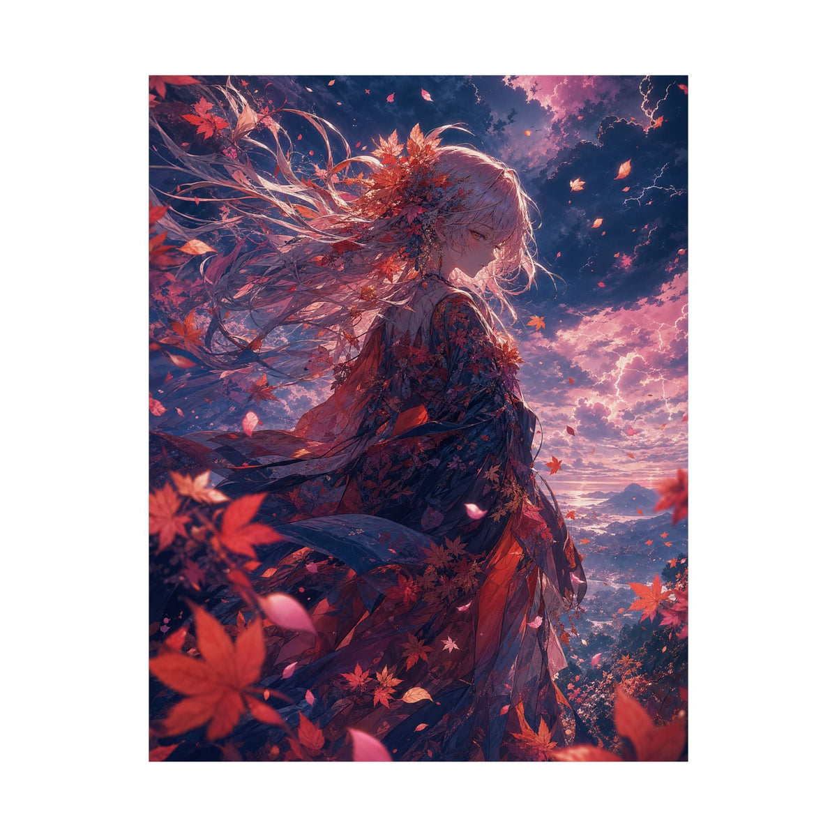 Spirit Of Autumn Leaves - Anime Manga Art Print (Matte Poster) - Moikas