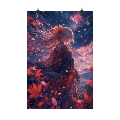 Spirit Of Autumn Leaves - Anime Manga Art Print (Matte Poster) - Moikas