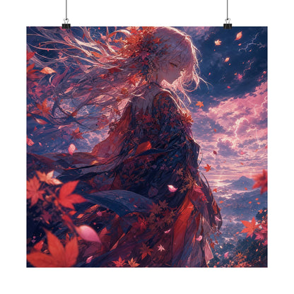 Spirit Of Autumn Leaves - Anime Manga Art Print (Matte Poster) - Moikas