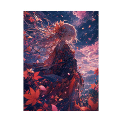 Spirit Of Autumn Leaves - Anime Manga Art Print (Matte Poster) - Moikas