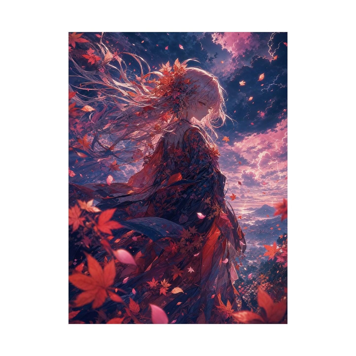 Spirit Of Autumn Leaves - Anime Manga Art Print (Matte Poster) - Moikas