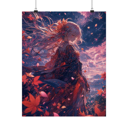 Spirit Of Autumn Leaves - Anime Manga Art Print (Matte Poster) - Moikas