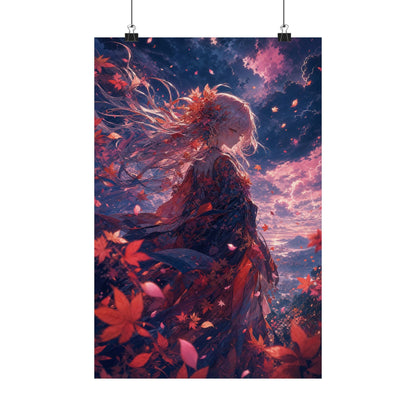 Spirit Of Autumn Leaves - Anime Manga Art Print (Matte Poster) - Moikas