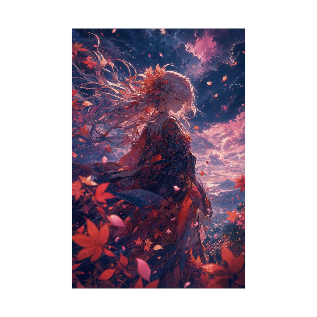 Spirit Of Autumn Leaves - Anime Manga Art Print (Matte Poster) - Moikas