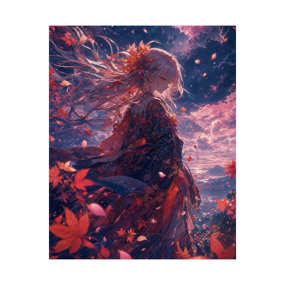 Spirit Of Autumn Leaves - Anime Manga Art Print (Matte Poster) - Moikas