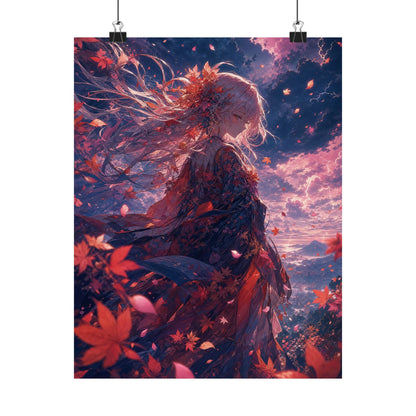 Spirit Of Autumn Leaves - Anime Manga Art Print (Matte Poster) - Moikas