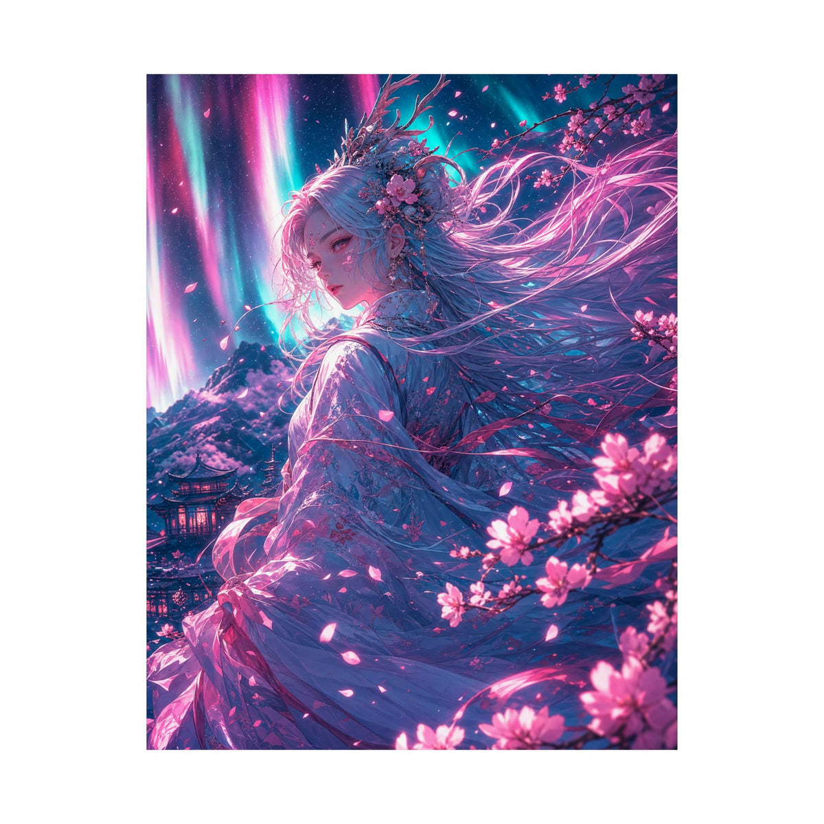 Spirit Of The Northern Lights - Anime Manga Art Print (Matte Poster) - Moikas
