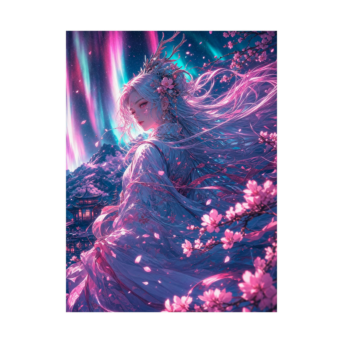Spirit Of The Northern Lights - Anime Manga Art Print (Matte Poster) - Moikas