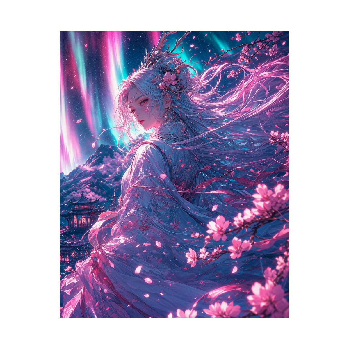 Spirit Of The Northern Lights - Anime Manga Art Print (Matte Poster) - Moikas
