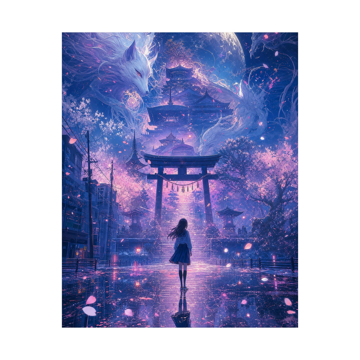 Spirit World Overlapping With Reality - Anime Manga Art Print (Matte Poster) - Moikas