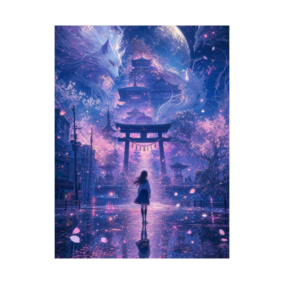 Spirit World Overlapping With Reality - Anime Manga Art Print (Matte Poster) - Moikas