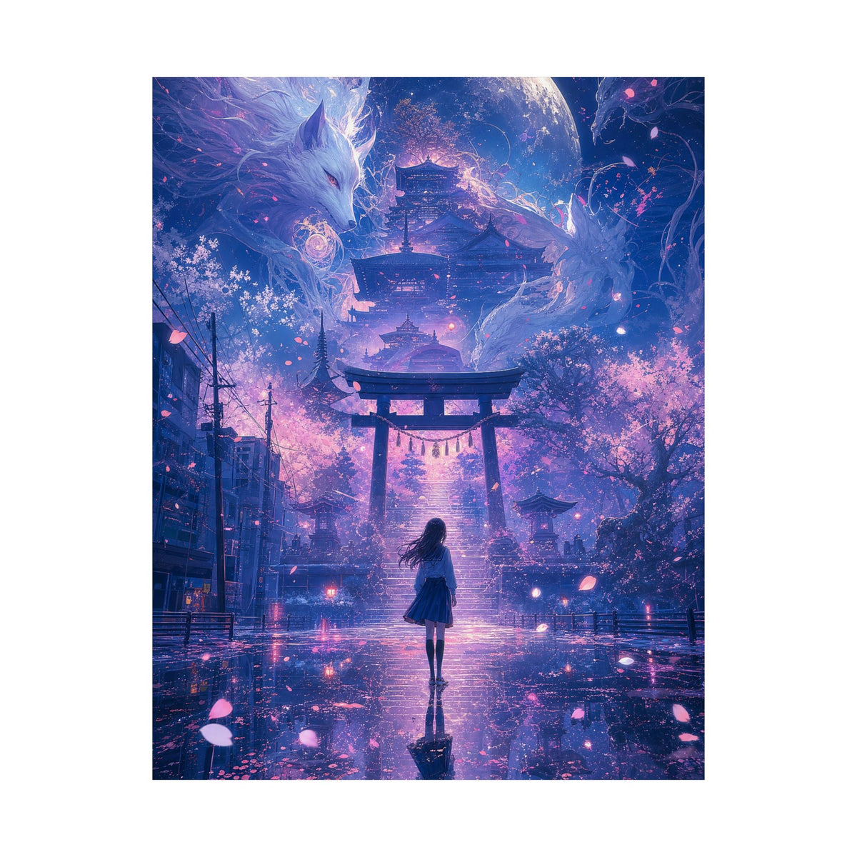 Spirit World Overlapping With Reality - Anime Manga Art Print (Matte Poster) - Moikas