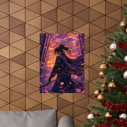 Swordsmin Bamboo Grove - Anime Manga Art Print (Matte Poster) - Moikas