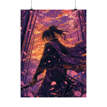 Swordsmin Bamboo Grove - Anime Manga Art Print (Matte Poster) - Moikas