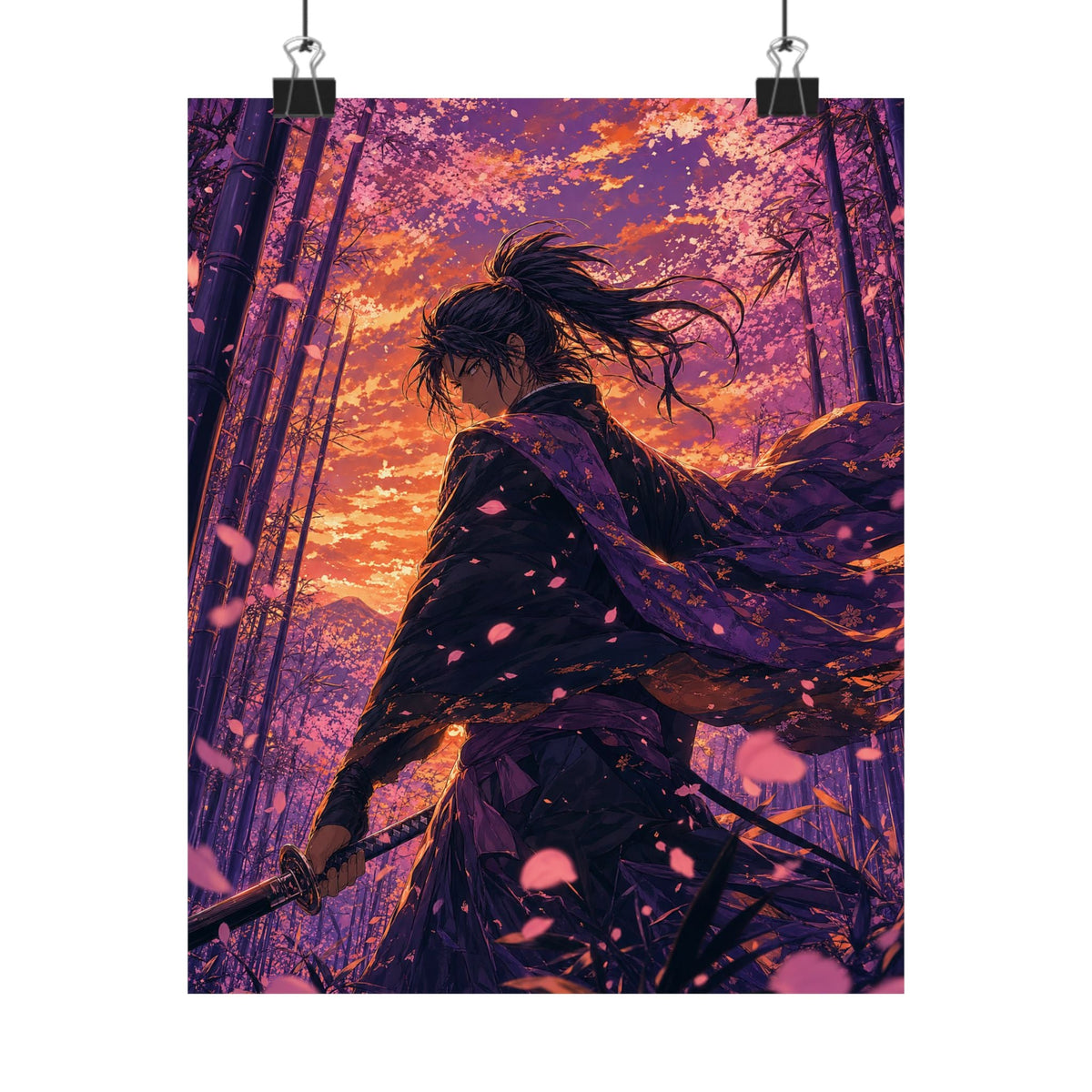 Swordsmin Bamboo Grove - Anime Manga Art Print (Matte Poster) - Moikas