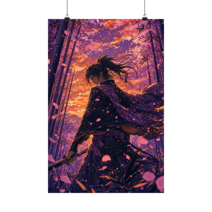 Swordsmin Bamboo Grove - Anime Manga Art Print (Matte Poster) - Moikas