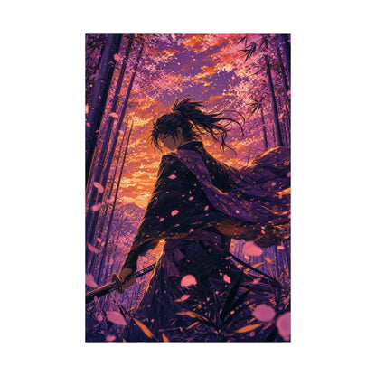 Swordsmin Bamboo Grove - Anime Manga Art Print (Matte Poster) - Moikas