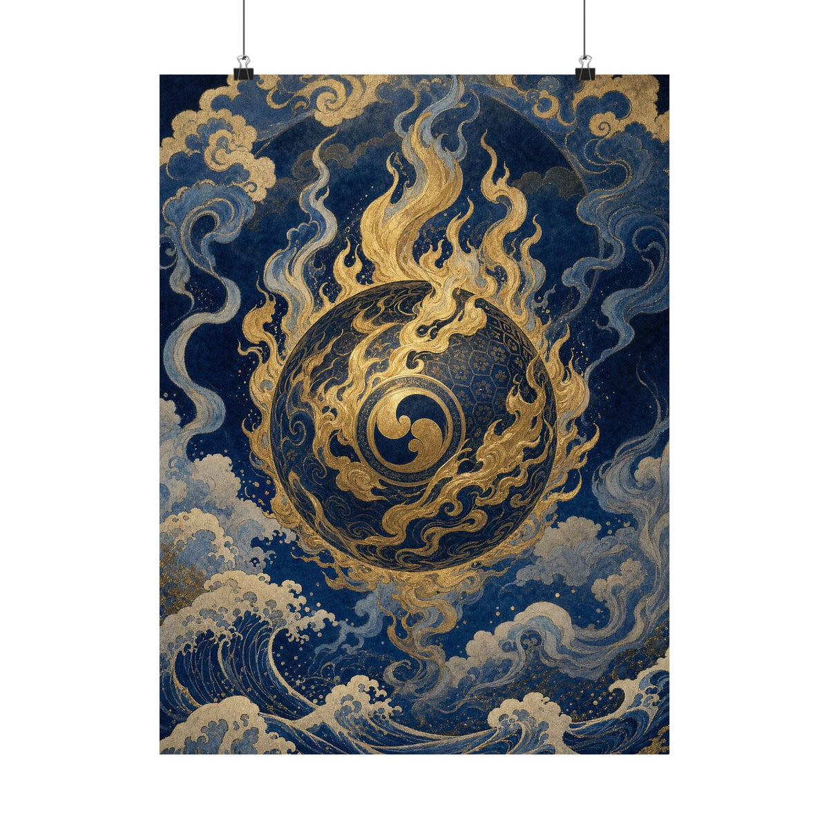 Tamfireball Floating - Japanese Mythology Art Print (Matte Poster) - Moikas