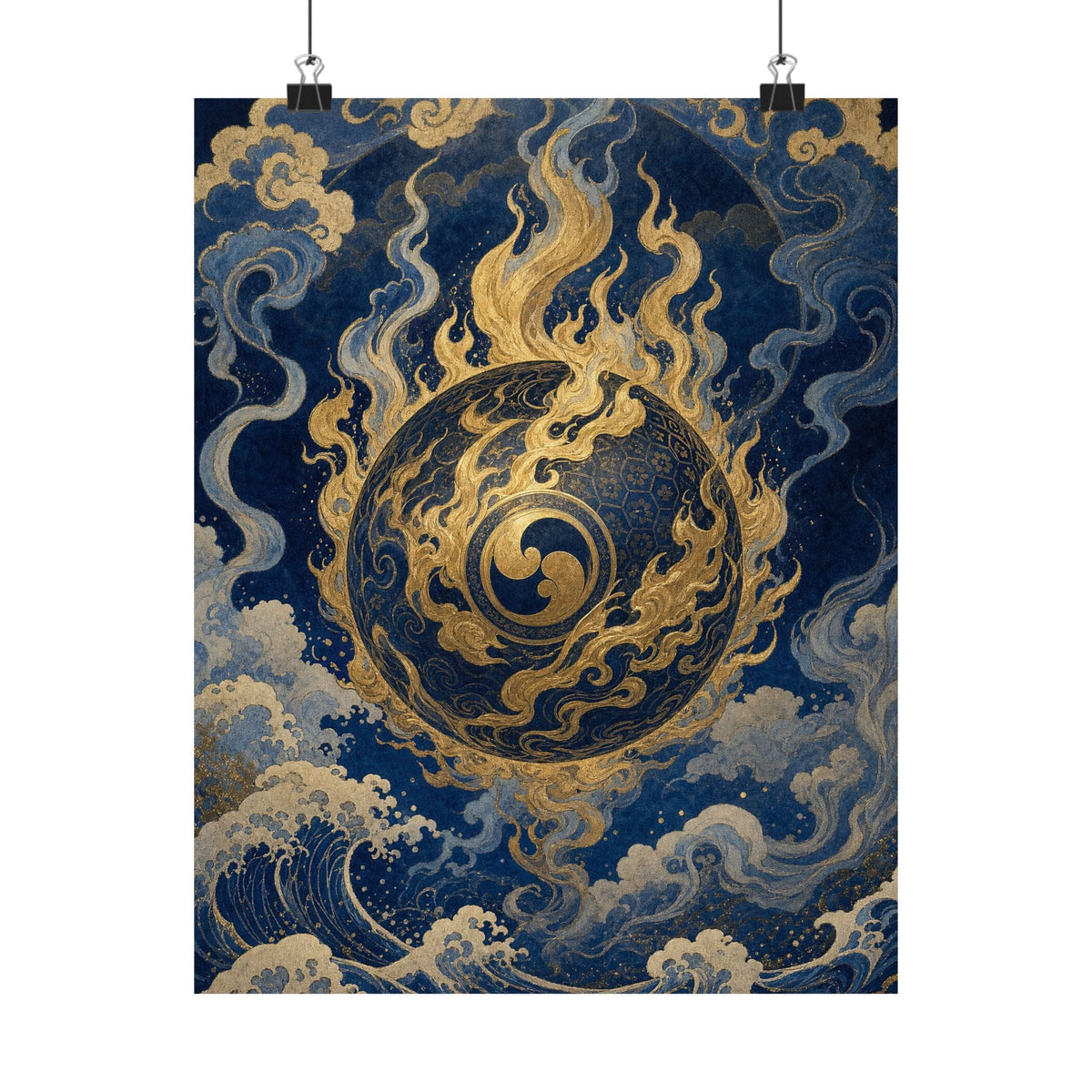 Tamfireball Floating - Japanese Mythology Art Print (Matte Poster) - Moikas