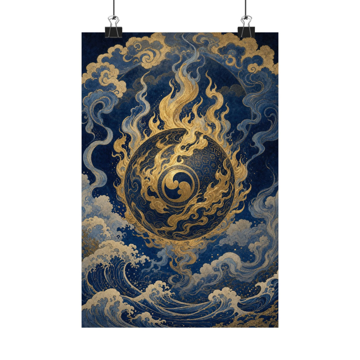 Tamfireball Floating - Japanese Mythology Art Print (Matte Poster) - Moikas
