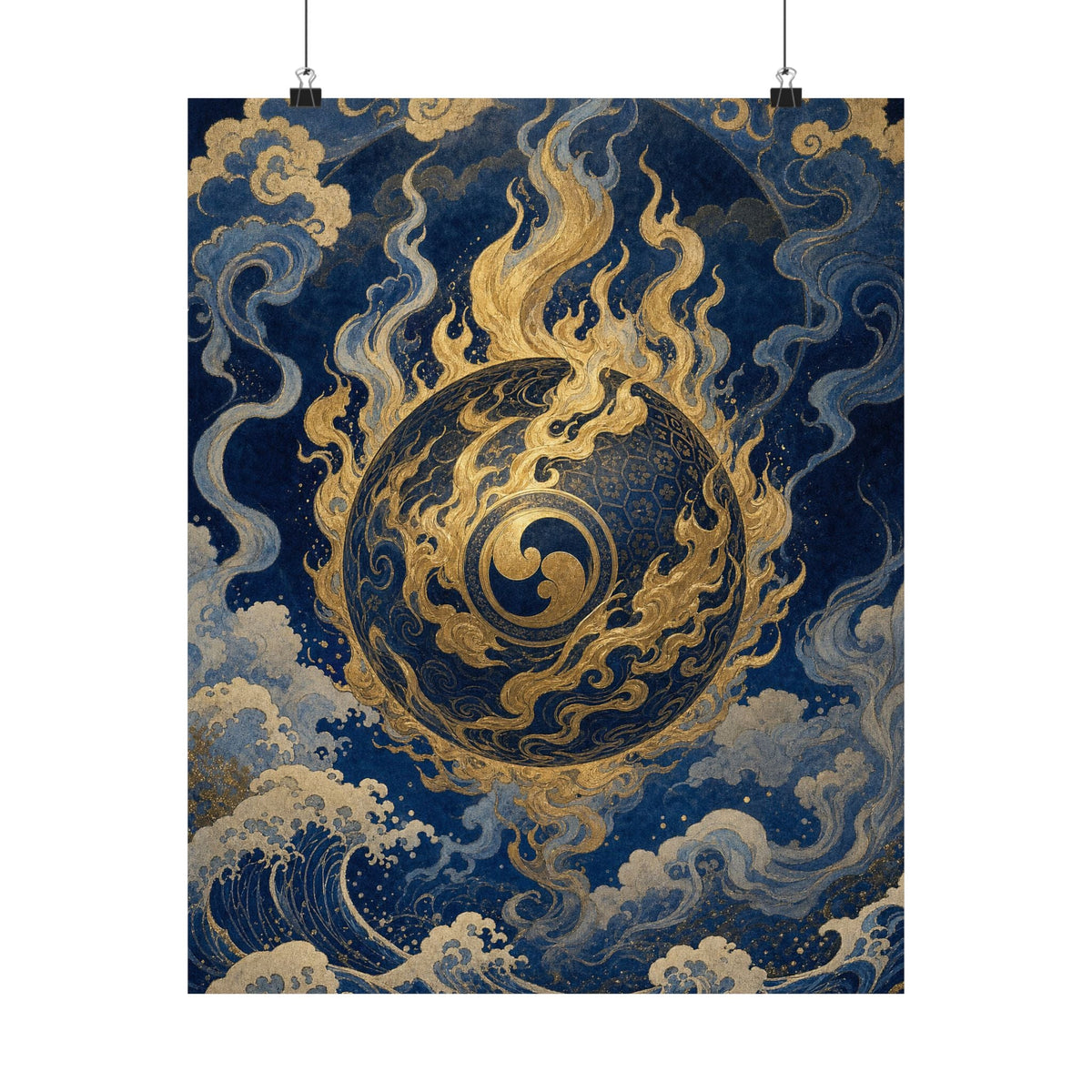 Tamfireball Floating - Japanese Mythology Art Print (Matte Poster) - Moikas
