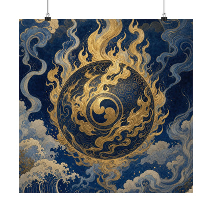 Tamfireball Floating - Japanese Mythology Art Print (Matte Poster) - Moikas