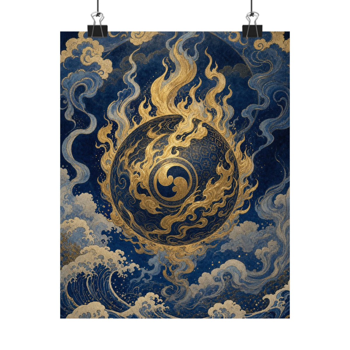 Tamfireball Floating - Japanese Mythology Art Print (Matte Poster) - Moikas