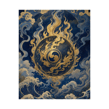 Tamfireball Floating - Japanese Mythology Art Print (Matte Poster) - Moikas