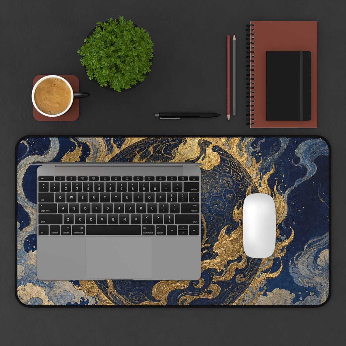 Tamfireball Floating - Japanese Mythology Gaming Desk Mat - Moikas