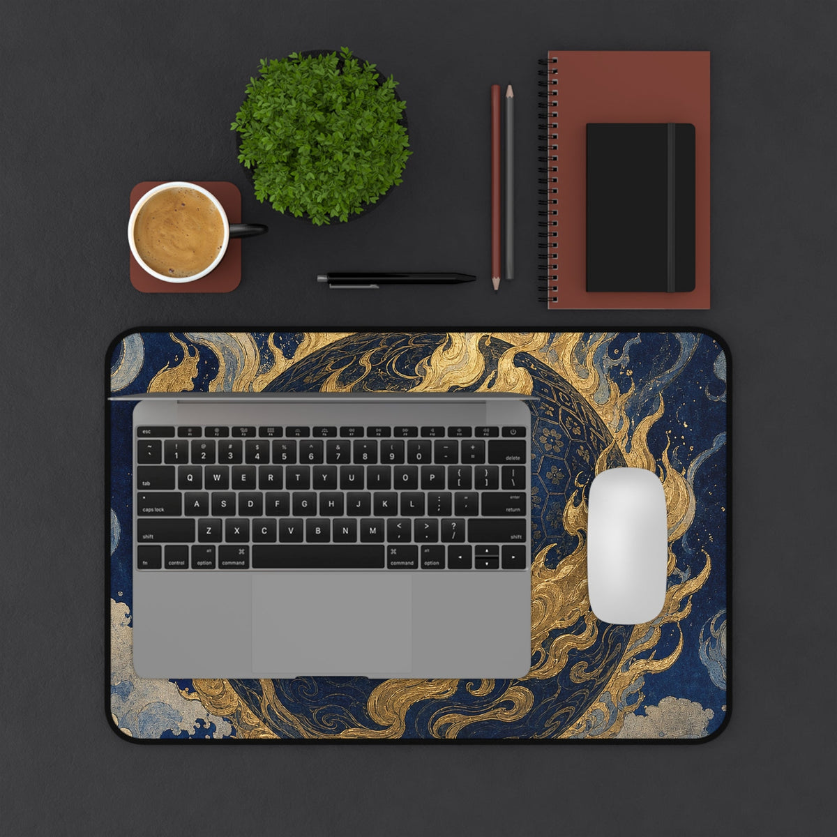 Tamfireball Floating - Japanese Mythology Gaming Desk Mat - Moikas