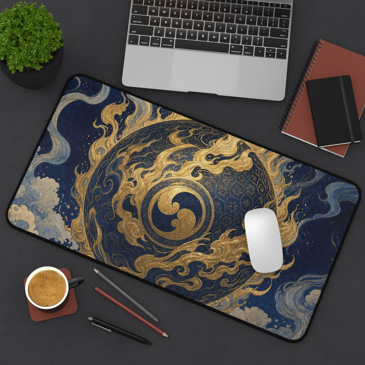 Tamfireball Floating - Japanese Mythology Gaming Desk Mat - Moikas