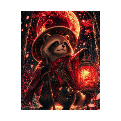 Tanuki In Forest - Anime Manga Art Print (Matte Poster) - Moikas