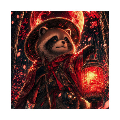 Tanuki In Forest - Anime Manga Art Print (Matte Poster) - Moikas