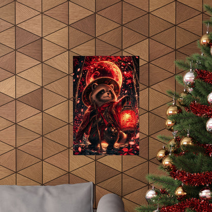 Tanuki In Forest - Anime Manga Art Print (Matte Poster) - Moikas