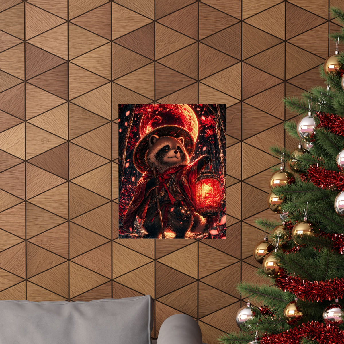 Tanuki In Forest - Anime Manga Art Print (Matte Poster) - Moikas