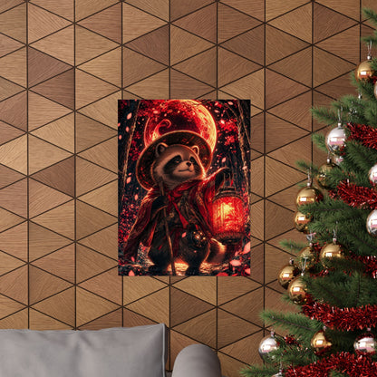 Tanuki In Forest - Anime Manga Art Print (Matte Poster) - Moikas