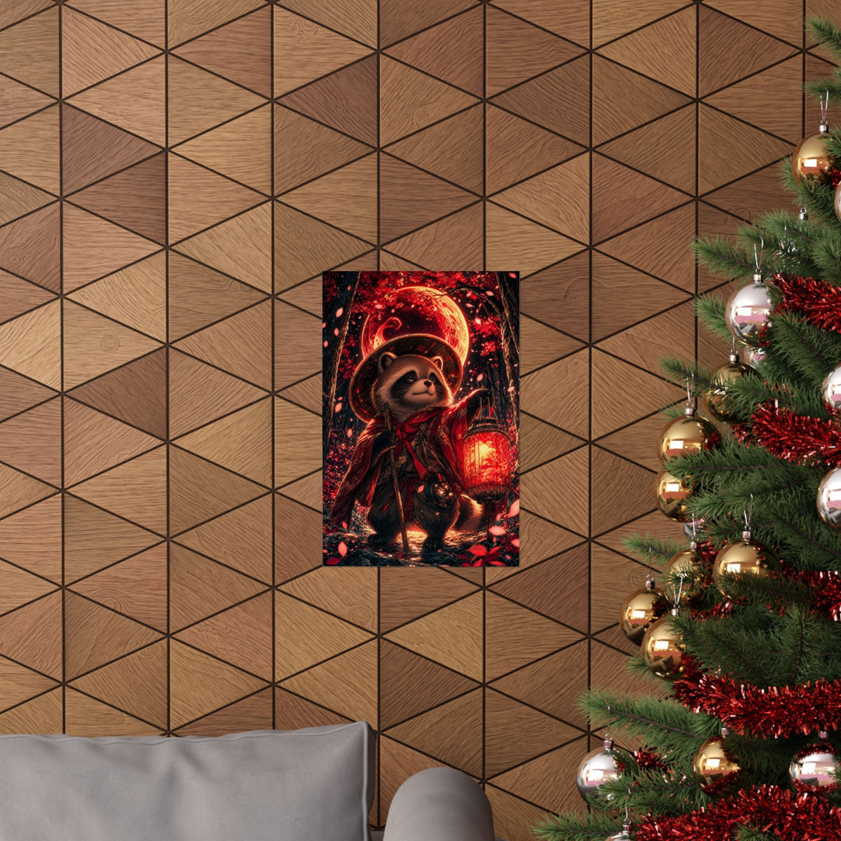 Tanuki In Forest - Anime Manga Art Print (Matte Poster) - Moikas