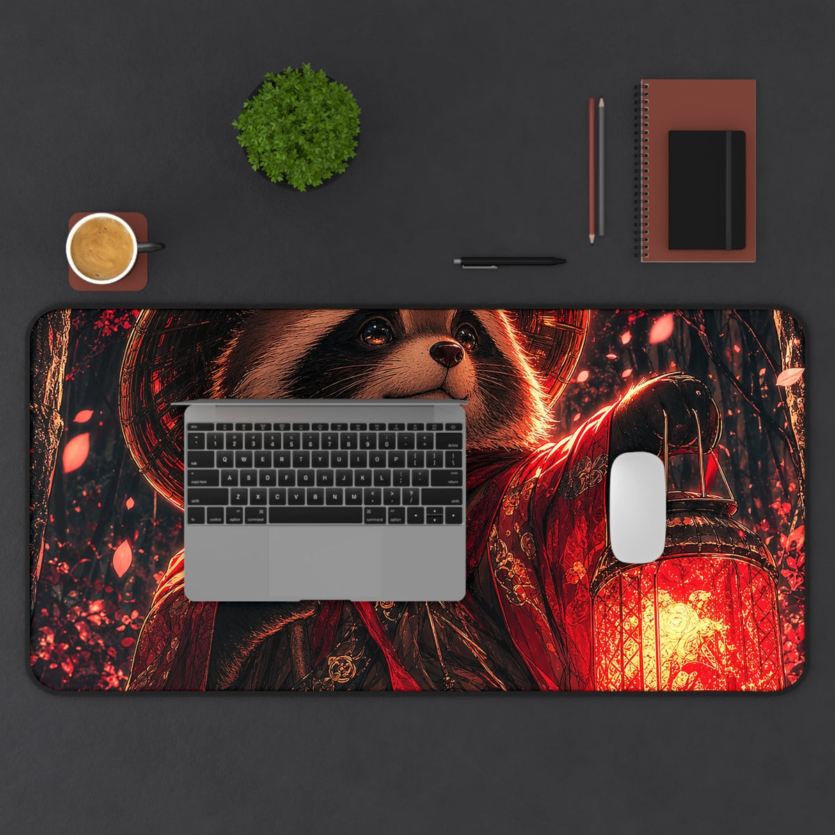 Tanuki In Forest - Anime Manga Gaming Desk Mat - Moikas