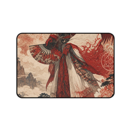 Tengu With Fon Mountain - Japanese Mythology Gaming Desk Mat - Moikas