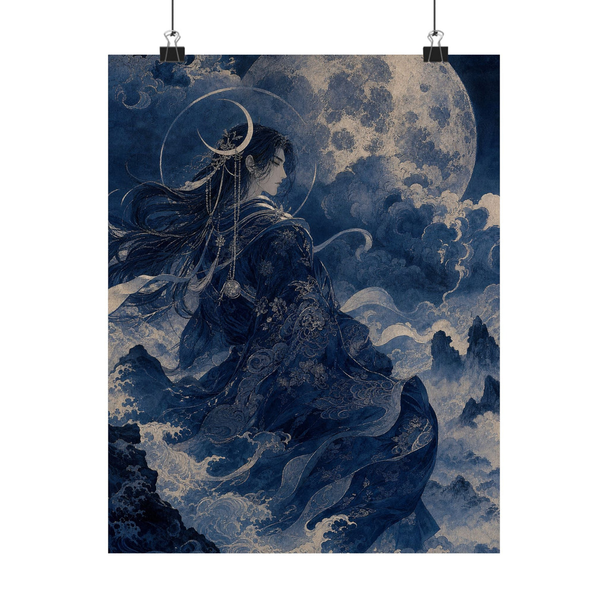 Tsukuyomi Moon God - Japanese Mythology Art Print (Matte Poster) - Moikas