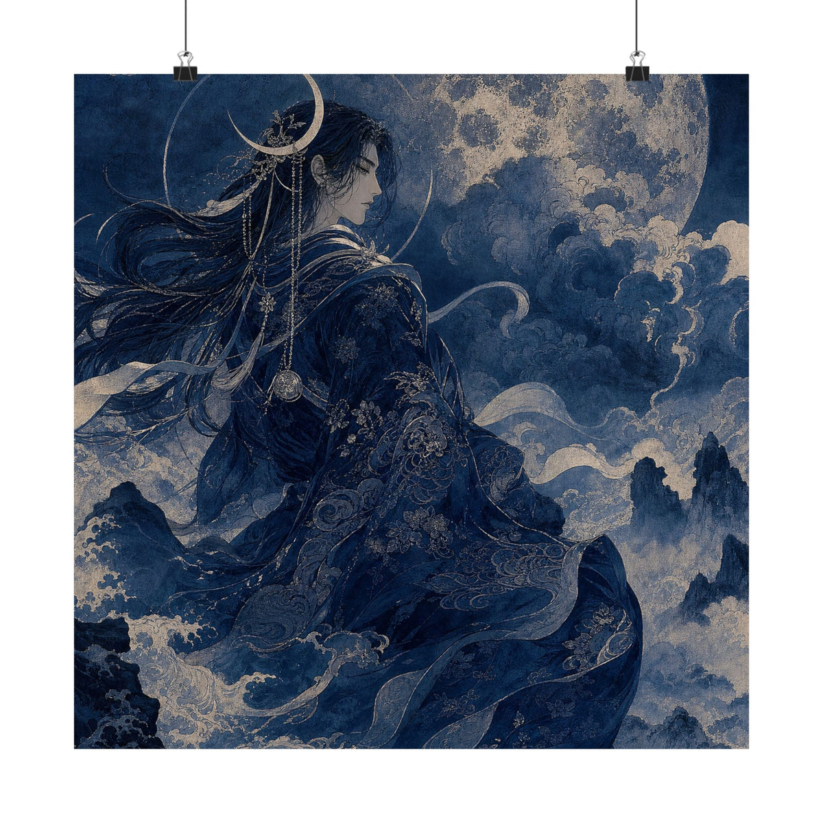Tsukuyomi Moon God - Japanese Mythology Art Print (Matte Poster) - Moikas