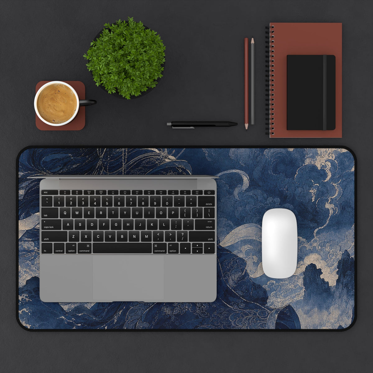 Tsukuyomi Moon God - Japanese Mythology Gaming Desk Mat - Moikas