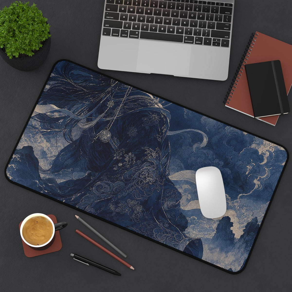 Tsukuyomi Moon God - Japanese Mythology Gaming Desk Mat - Moikas