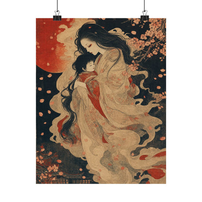 Ubume Ghost Mother - Japanese Mythology Art Print (Matte Poster) - Moikas