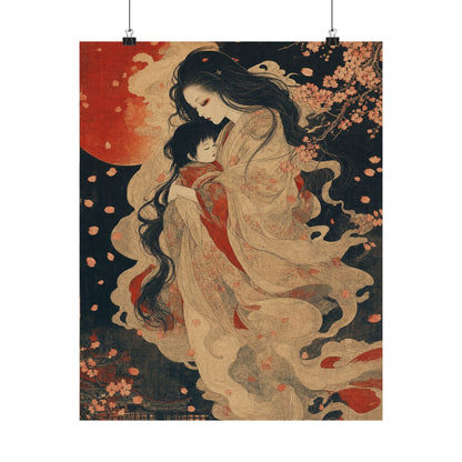 Ubume Ghost Mother - Japanese Mythology Art Print (Matte Poster) - Moikas