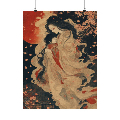 Ubume Ghost Mother - Japanese Mythology Art Print (Matte Poster) - Moikas