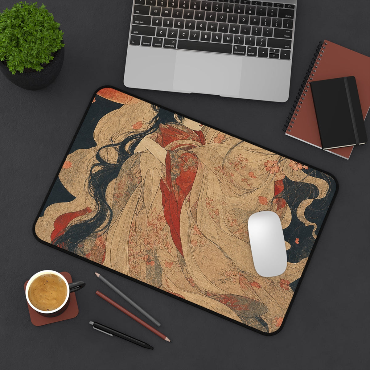 Ubume Ghost Mother - Japanese Mythology Gaming Desk Mat - Moikas