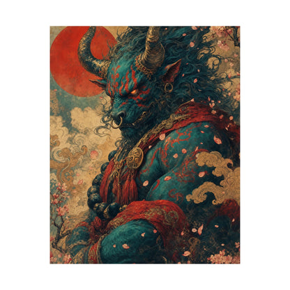 Ushi Oni Ox Demon - Japanese Mythology Art Print (Matte Poster) - Moikas