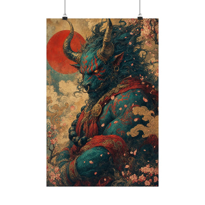 Ushi Oni Ox Demon - Japanese Mythology Art Print (Matte Poster) - Moikas